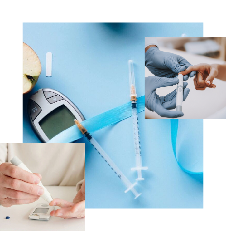 Diabetes tests and injections.