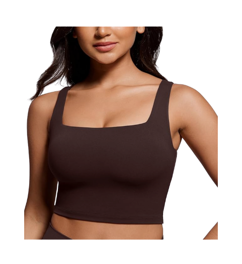 fudge brown sports bra crop top